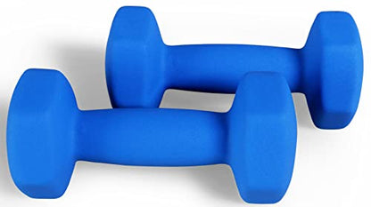 Fitvids Neoprene Dumbbell Hand Weights, Anti-Slip, Anti-roll, Hex Shape Colorful, Pair or Set with Stand - style: (4-Pound, Pair)