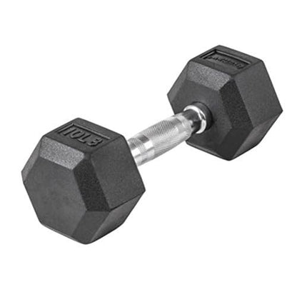 Lifeline Fitness Hex Dumbbells, Rubber Wrapped Hex Dumbbells, Premium Quality, Ergonomic Knurled Handle, Dumb Bells for Exercise, Home Gym Exercise Weights - style: 10 lb