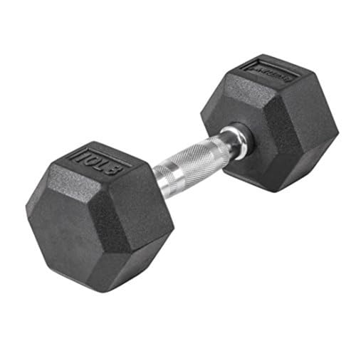 Lifeline Fitness Hex Dumbbells, Rubber Wrapped Hex Dumbbells, Premium Quality, Ergonomic Knurled Handle, Dumb Bells for Exercise, Home Gym Exercise Weights - style: 10 lb
