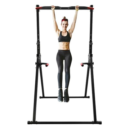 Power Tower Pull Up Dip Station,Durable Height Adjustable Multifunction Workout Pull Up Tower Station, Gym Strength Training Equipment for Home Outdoor,Triangular Legs,Support 440lbs