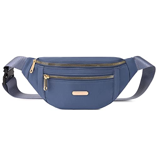 Crossbody Fanny Pack for Men&Women,Large Waist Bag & Hip Bum Bag with Adjustable Strap for Outdoors Workout Traveling Casual Running Hiking Cycling - color: Sapphire