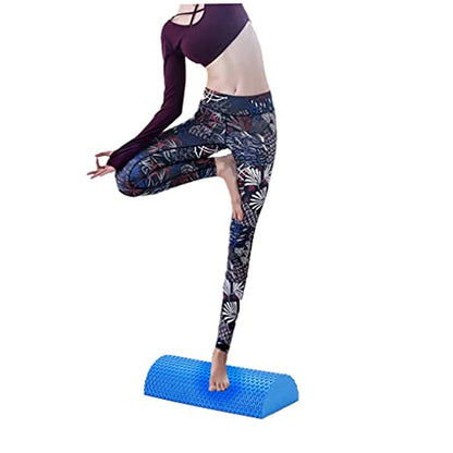 Half Round Foam Roller EVA Back Exercise Shaft Yoga Columns for Deeply Tissue Muscle Massage Blue,Sports - color: Dark Blue, 30cm