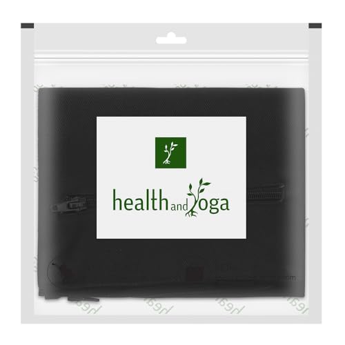 HealthAndYoga™ Yoga Sand Bags - Double Bag with Inner Waterproof Bag - Prop for Adding Weight and Support (Black) - color: Black