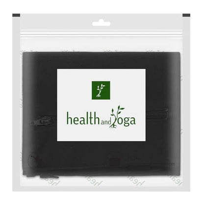 HealthAndYoga™ Yoga Sand Bags - Double Bag with Inner Waterproof Bag - Prop for Adding Weight and Support (Black) - color: Black