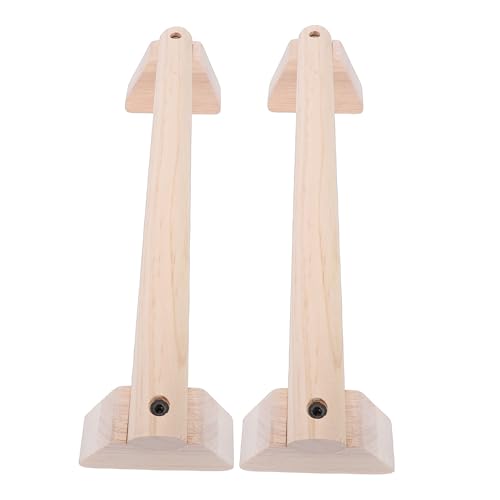 Focket Wood Push Up Bars, Adjustable Width Sturdy Parallettes Bars, Handstand Trainer with Non Slip Base and Grip Pads for Home Fitness Strength Training Workout - size: 35cm