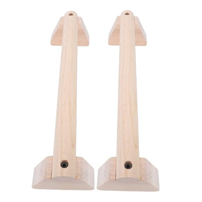 Focket Wood Push Up Bars, Adjustable Width Sturdy Parallettes Bars, Handstand Trainer with Non Slip Base and Grip Pads for Home Fitness Strength Training Workout - size: 35cm