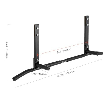 Happybuy Multifunctional Pull Up Bar: A Sturdy Home Gym Essential. This ceiling - mounted pull up bar, measuring 42 inches in width, features multi - grip options for diverse upper - body workouts