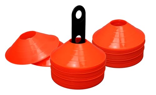 BlueDot Trading High Visibility Sports Cones for Agility Training, Soccer, Football, Basketball, Field Cone Markers for Adults or Kids, Orange, Quantity 20-Pack