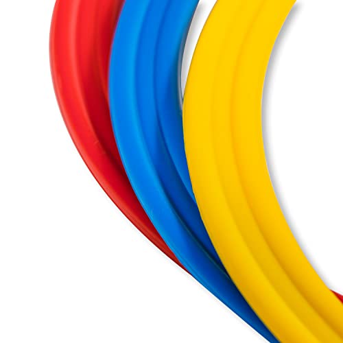 Speed & Agility Training Rings - Set of 12 - with Carrycase - by Trademark Innovations - color: Red/Yellow/Blue, size: 12"
