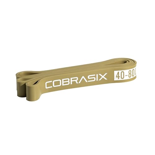 COBRASIX Resistance Bands for Working Out, Light Stretching Bands, Long Loop Exercise Bands for Strength Training, Pull Ups Assistance, Physical Therapy, Mobility and Home Gym for Men and Women - color: Medium 40-80lb- Tan