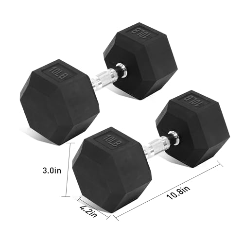 Dumbbell Set 15 lb-550 lb, Rubber Hex Free Weights Without Rack, Heavy-Duty Home Gym Equipment for Strength Training, Muscle Building and Full Body Workouts - style: 5lb & 10lb pair