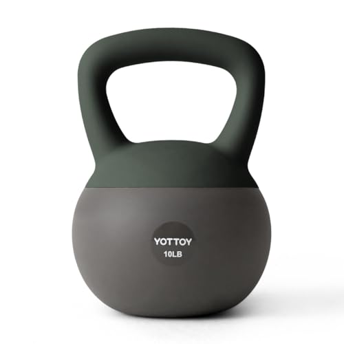 YOTTOY Soft Kettlebell, Set for Strength Training Kettlebells & Home Workouts, Soft-Sided Cushioned Base, Wide-Handle - Ideal for Men, Women, & Beginners - color: 10LB-Green