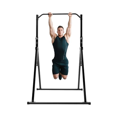 Foldable Pull Up Bar, Pull Up Dip Station For Home Gym Strength Training Equipment, Adjustable Height Home Power Tower Horizontal Bar for Sports Center School 440.92LBS Capacity