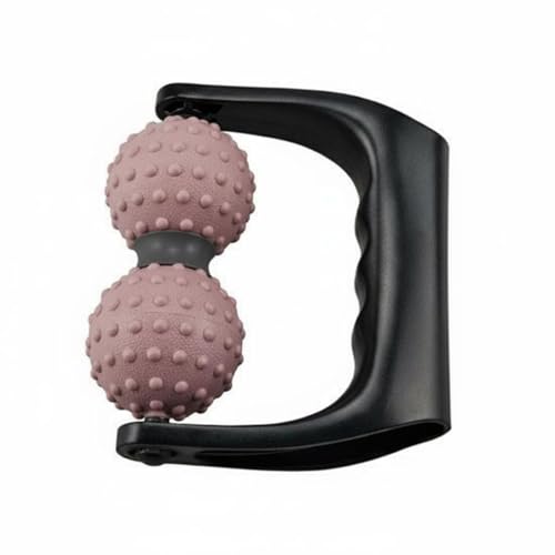 Double Ball Handheld Massage Roller Ergonomic Peanut Massage Ball for Gym, Pink - color: Pink