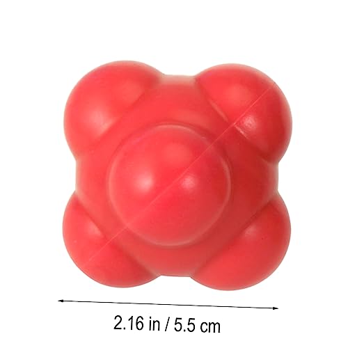 UKCOCO Red Agility Training Ball for Hand Eye Coordination Improvement Medium Difficulty Six Sided Reaction Ball for Reflex and Speed Development in Sports Training