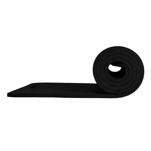 Retrospec Zuma Yoga Mat | 1/2 Inch Thick Non Slip Workout Mat | TPE Exercise Mat for Yoga, Pilates & Stretching | 72x24in - color: Black