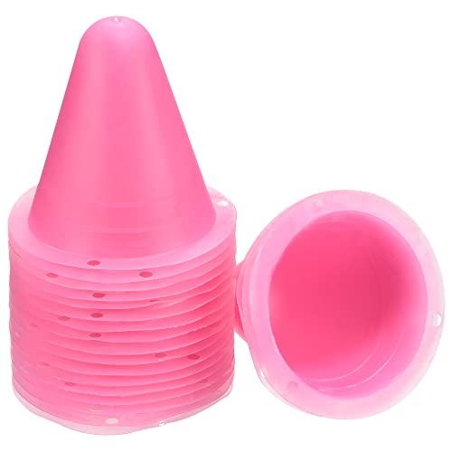 PATIKIL Agility Cones, 20 Pack Sports Cones Training Marker Round Head for Football Roller Skating Outdoor Activity, Pink
