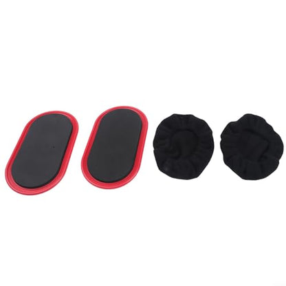 Set Of Two Pilates Slider Plates For Core And Muscle Toning With Dual Material Base Suitable For Carpet And Hardwood Floors(Red) - size: Red