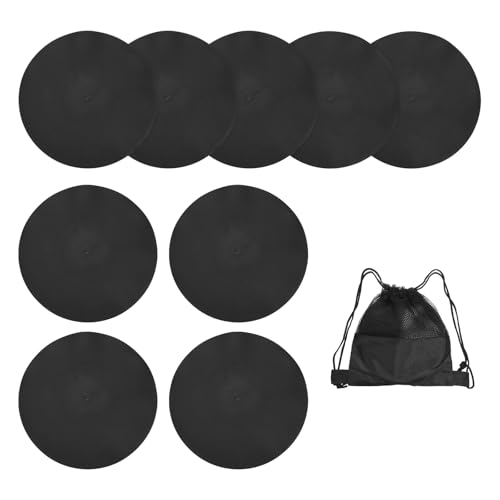 Spot Markers, Poly Spot Marker for Agility Training Floor Dots Non Slip Flat Field Cones - color: Black, size: 23 cm/9.1inch