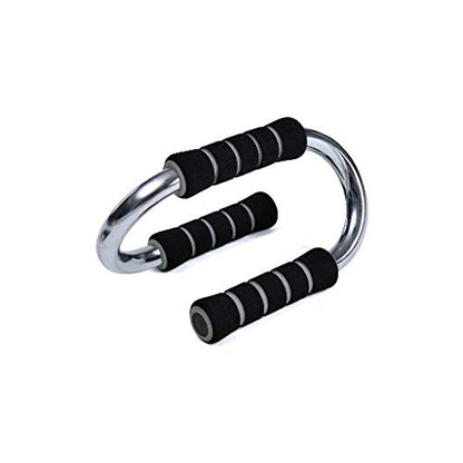 Metal Push Up Bracket- Bars - Strong Chrome Steel Pushup Stands with Comfortable Foam Grip,Sturdy and Less Wrist Strain