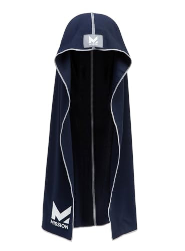 MISSION Cooling Hoodie Towel, Evaporative Cool Technology, Cools Instantly When Wet, UPF 50 Sun Protection, Contours Your Head to Stay in Place, Great for Sports, Fitness, Gym
