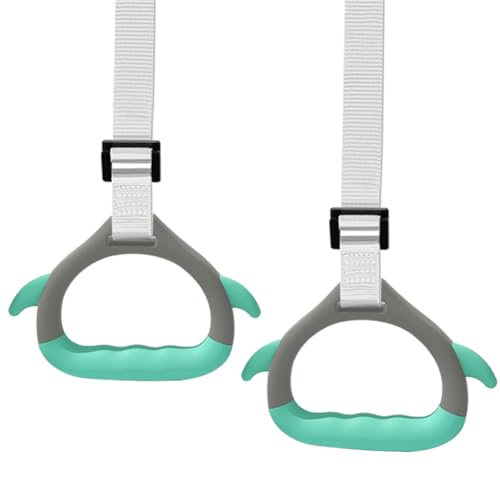 Gymnastics Rings for Kid's Home Exercise, Pull up Rings with Adjustable Straps Load Bearing 800lb, Indoor Gym Anti -Slip Surface Design Rings