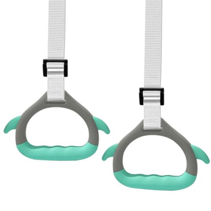 Gymnastics Rings for Kid's Home Exercise, Pull up Rings with Adjustable Straps Load Bearing 800lb, Indoor Gym Anti -Slip Surface Design Rings