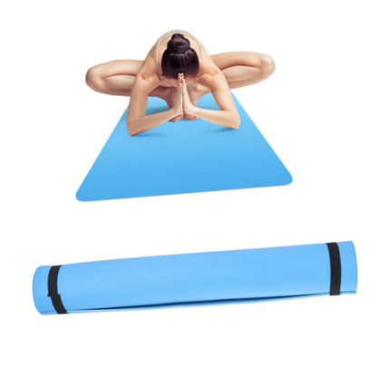 Portable Anti-slip Eva Yoga Mat for Exercise and Fitness Lightweight Non-toxic Outdoor Mat for Hot Yoga Aerobics and Stretching Routines Blue