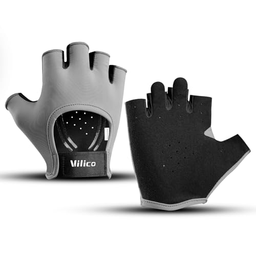 Light Workout Gloves for Women Men, Breathable Adjustable Strap Gym Gloves for Working Out, Microfiber Anti-Slip Weightlifting Gym Accessories - color: Grey, size: Large
