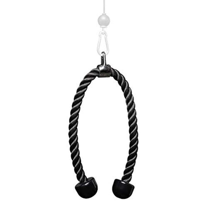 REP Fitness LAT Pulldown and Low Row Cable Machine Attachments and Functional Trainer Attachments – Curl Bar, D-Handle, Ankle Cuff, Tricep Rope, Sports Handle, Straight Bar, Row, Chinning Triangle - style: Tricep Rope