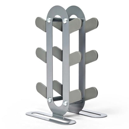 YOTTOY Compact Dumbbell Rack Stand – Space-Saving Weight Rack for Home Gym, Sturdy Holder for Dumbbells, Small Storage (Dumbbells Not Included) (Gary, 3-Tier)