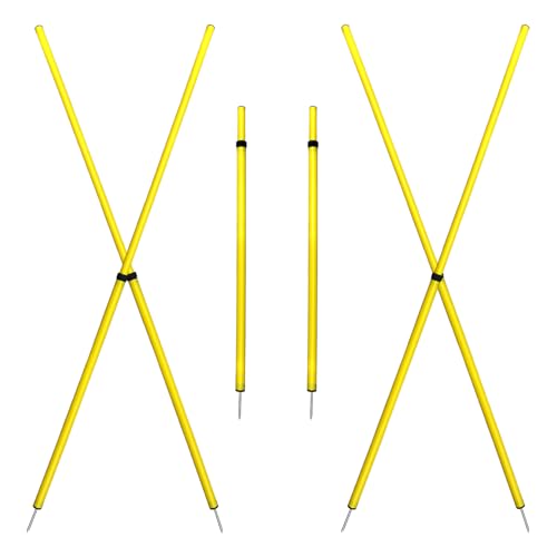 BlueDot Trading Soccer Agility Poles | Telescopic, Fixed & Collapsible Options (4, 6, 8 Piece Sets) Speed Training Poles for Agility Drills, Outdoor Games, Football & Sport Training Equipment - size: 6, style: Adjustable