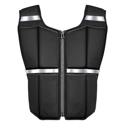45lb/35lb/19lb Weighted Vest Men Women, Adjustable Rucking Vests for Walking with Zipper/Removable Silicone Weights, Strength Training Workout Vest for Running GYM Home, Detachable Reflective Strips - size: 2-19 LBS