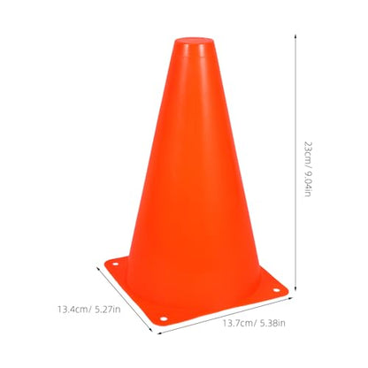 8pcs Orange Plastic Soccer Training Cones 23cm Field Markers for Agility Drills Coordination Outdoor Football Practice