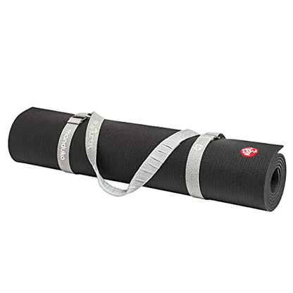 Manduka Yoga Commuter Mat Carrier - Eco-Friendly Cotton, Easy to Carry, Hands-Free, For All Mat Sizes - color: Heather Grey and Bliss