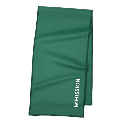 MISSION On-The-Go Cooling Towel - Soft, Lightweight Fabric - Cools Up to 2 Hours - UPF 50 Sun Protection - Machine Washable (Green) - color: Green