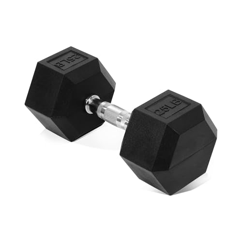 BalanceFrom Rubber Encased Hex Dumbbell in Pairs, Singles or Set