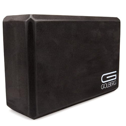 Golberg Foam Yoga Block – For Fitness, High Intensity Support and Improving Strength or Flexibility Pink/Green/Dark Green/Purple/Blue – 1/2/4 Pack - color: 4 Pack - Black
