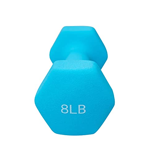FUXION Neoprene Dumbbell Hand Weights, Sets of 2 Hexagon Non-Slip Weights for Home Gym Yoga Pilates Workout - size: 8lb Pair