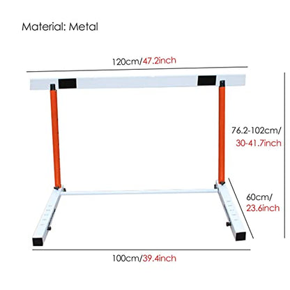 Height Adjustable Hurdles, Adjustable Speed Agility Hurdles, Heavy Duty Metal Fitness & Obstacle Training Equipment, Football Track and Field Training Jumping Bar Set, A