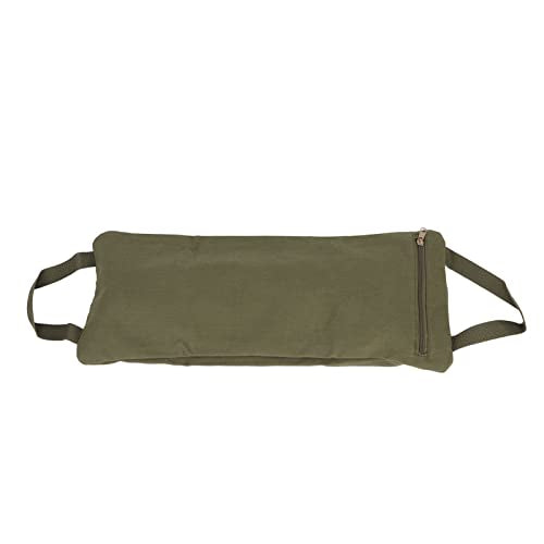 Green Yoga Sand Bag with Handle, Fillable Canvas Weighted Sandbag for Yoga and Strength Training, Adjustable Portable Workout Sandbag