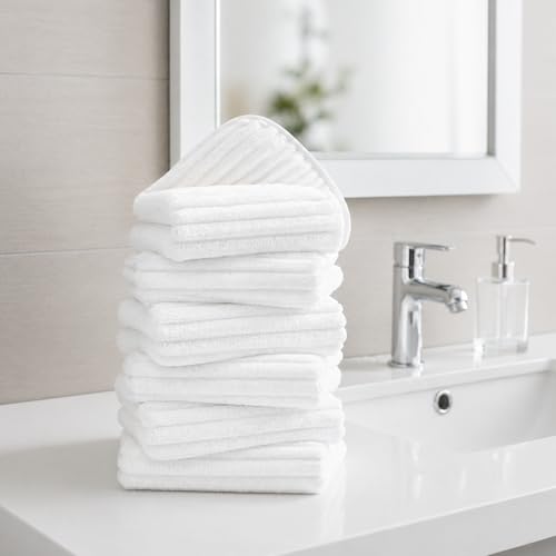 6 Pack Soft Microfiber Hand Towels for Bathroom, 16"x30", White - color: White