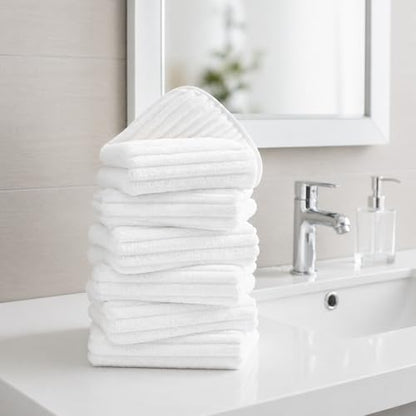 6 Pack Soft Microfiber Hand Towels for Bathroom, 16"x30", White - color: White