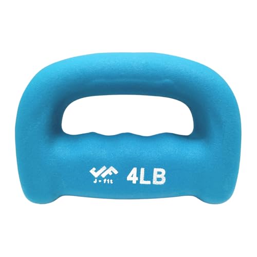 JFIT Neoprene D Grip Dumbbells - Single Weights 1LB-5LB - Premium Non-Slip, Hand Weights, Ergonomic Design - style: 4 Pound