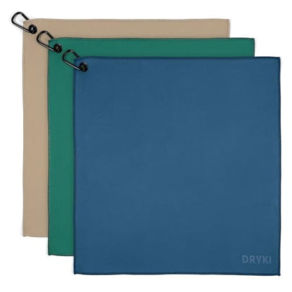 Sweat Absorbing Handkerchiefs - The Original Pocket-Sized Sweat Towels - Quick-Dry Microfiber Sweat Rags for Face, Hands, & Body - Men & Women - Gym, Sports, and Work (Creek: Large Size, 3 Pack)