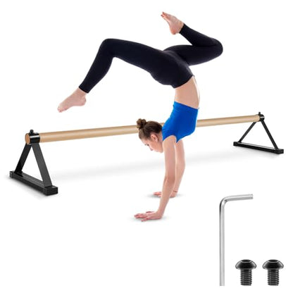 Leyndo 54” Gymnastics Pirouette Floor Bar, Handstand Trainer Bars - color: Black