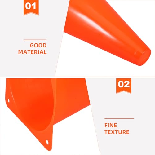 8pcs Orange Plastic Soccer Training Cones 23cm Field Markers for Agility Drills Coordination Outdoor Football Practice