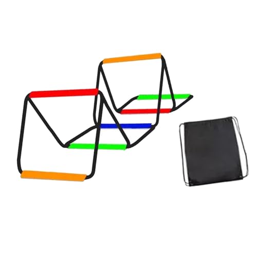 Agility Ladder Soccer Ladder Power Ladder Carbon Steel Material Easy Assembly Suitable for Football Basketball Rugby Volleyball - size: 6 Grids With Bag