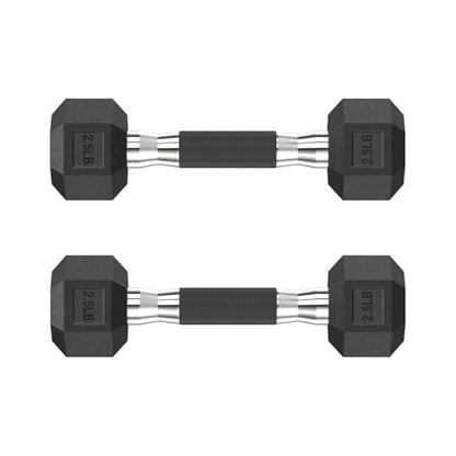 HANDBODE Hex Dumbbell Set 2.5-65 lb, Rubber Encased Hex Dumbbells for Home Gym, Weights Dumbbells Set of 2 Hand Weights for Strength Training & Fitness Exercise