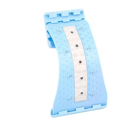 Lower Back Stretcher Curved 4 Level Adjustable with Massage Points - color: Blue